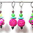 POMPADOUR BOUCLES D'OREILLES COULEURS